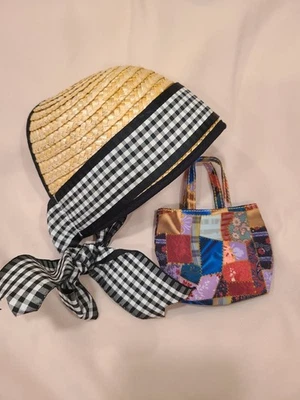 American Girl Addy BeForever Meet Accesorios Sombrero Gorro y Bolso Cartera Acolchado Foto 1 de 4