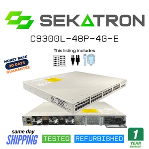 🔀 Cisco C9300L-48P-4G-E • 48× PoE+ • L3 Managed • IOS XE 17.12 • USED ✅ - Picture 1 of 2