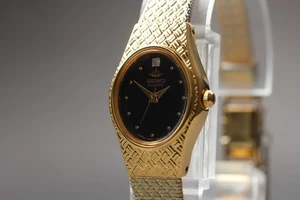 1993 [N MINT] Vintage Seiko Galaxy V401-5310 Quartz Gold Bracelet Ladies Watch - Picture 1 of 10