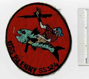 WW2 Submarine USS BLENNY SS-324 WWII Sub Boat US Navy Shoulder Patch USN - Picture 1 of 2