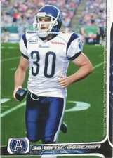 2010 EXTREME CFL JAMIE BOREHAM TORONTO ARGONAUTS (VANCOUVER COLLEGE)