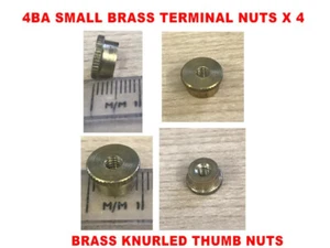 4BA latón - tuercas terminales pequeñas - tuercas de pulgar moleteadas - Cantidad x 4 - Imagen 1 de 1
