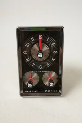 Reloj de cristal cara negra estufa eléctrica sobre gama (R2L) nuevo NOS Mid Century 1965 Foto 1 de 4