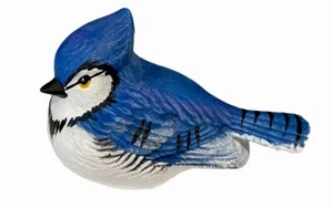 Vintage Handcrafted Blue Bird/Blue Jay Wood Figurine Lightweight Signed Linda - Picture 1 of 8