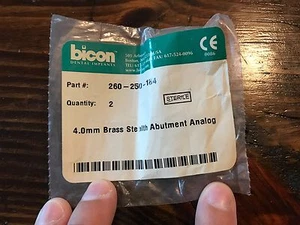 One Bicon Dental Implant 4mm Brass Stealth Abutment Analog, 260-250-184 - Picture 1 of 1