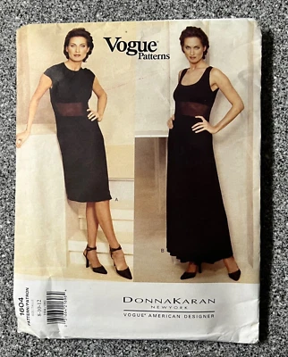 Vestido de noche largo de cóctel vintage Vogue Patterns 1604 Donna Karan talla 8-10-12 SIN CORTAR Foto 1 de 4