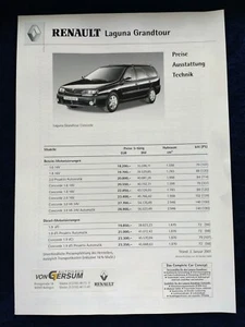 Renault Laguna Grandtour Preisliste 01.2001 - Bild 1 von 1