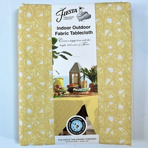 Fiesta Indoor Outdoor Fabric Tablecloth 60x84 inch Oblong Sunflower Basketweave - Picture 1 of 5