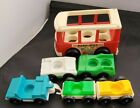 Lot Of 6 Vintage Fisher Price Little People Play Family  Vehicles Cars Mini Bus