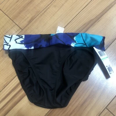 Calça de maiô modelo “be creative” nova com etiquetas (MSRP $50) preta/azul floral tamanho 8 - Imagem 1 de 4