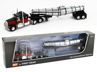 2021 DCP 1:64 *BLACK & RED* Kenworth W900A w/CHROME POLAR TANKER TRAILER NIB - Image 1 of 4