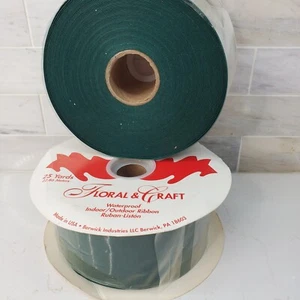 Vintage Berwick Forest Green Velveteen Ribbon 2.5" Wide 25 Yards NEW Waterproof - Picture 1 of 24