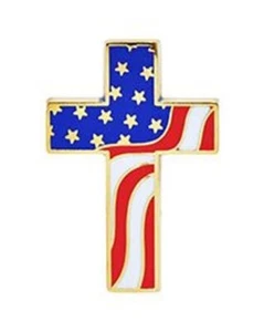 USA FLAG PIN-CROSS - APPROX-1"- 1/18"- #05278 - Picture 1 of 1