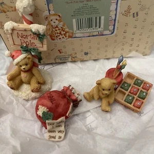 Cherished Teddies Set Of 3 MINI CHRISTMAS FIGURINES 176079 "Cherished Ornaments" - Picture 1 of 2