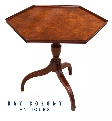 20TH C GEORGIAN ANTIQUE STYLE BURLED WALNUT SPIDER LEG STAND / TEA TABLE Cover