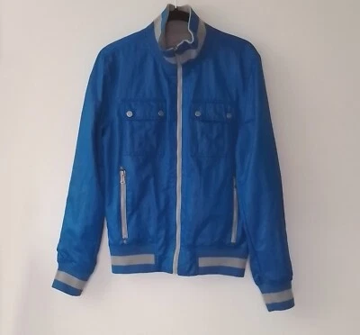 Mens Guess Blue Long Sleeve Reversible Zip Up Jacket Size US XS UK 32 - Image 1 of 4