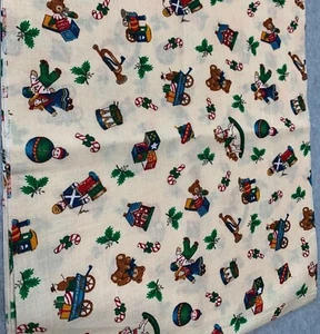 Vintage Christmas Toy Pattern Cotton Fabric 1/4 yard x 44" Quilting Sewing Craft - Picture 1 of 4