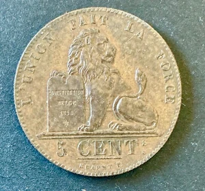 Belgium - Leopold I - Very Pretty 5 Centimes 1850 with Large 0 (2) - Picture 1 of 2