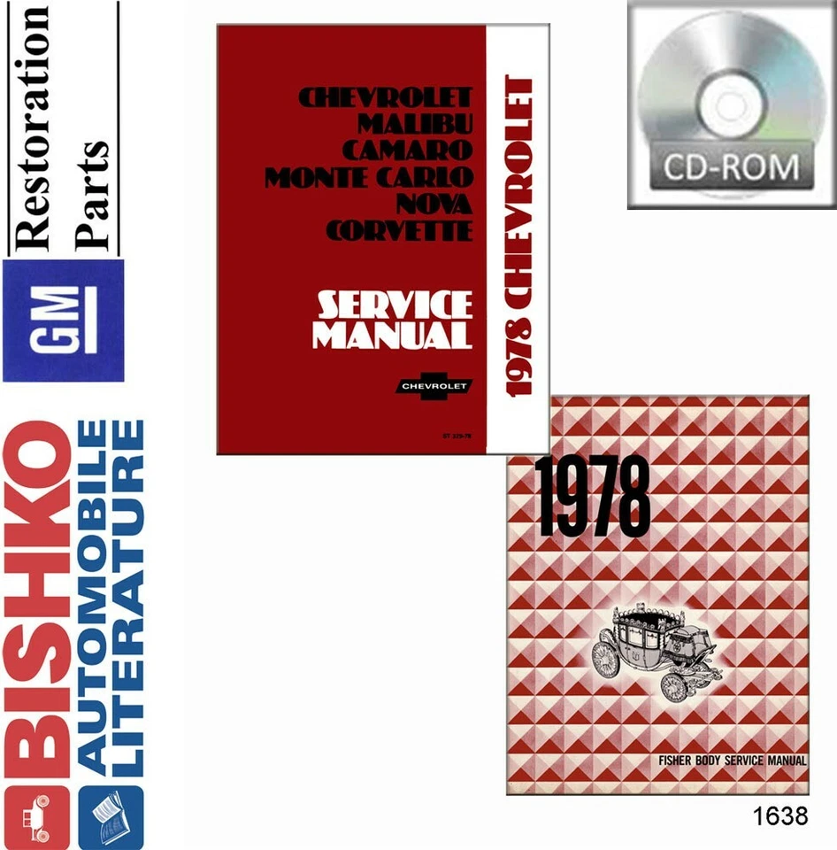 Chevrolet Caprice Nova 1978 manual de reparación de taller CD motor transmisión OEM Foto 1 de 1