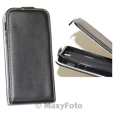 SFLIP CUSTODIA BOOK COVER FLIP CASE SILICONE LIBRO ECO PELLE PER HTC ONE M8 NERA - Immagine 1 di 4