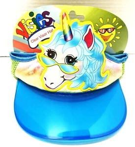 VISIES Kids Blue UNICORN Clear Adjustable Visor Hat NEW - Picture 1 of 3