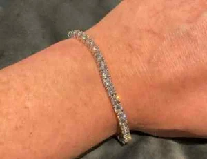 6.00 Ct Round Cut Lab Created Diamond Tennis Bracelet 14K White Gold Over - Picture 1 of 2