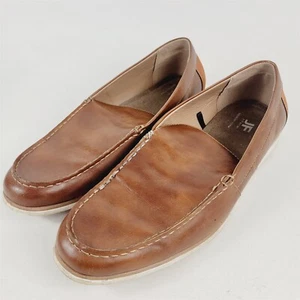 JF J. Ferrar Essex Cognac Brown Slip-on Loafers Men's Size 12M White Sole - Picture 1 of 9
