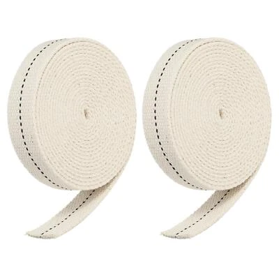 Algodón Aceite Lámpara Mecha 7/8" Ancho 3 Metros con Negra Puntada, 2 Rollos - Imagen 1 de 4