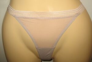 FRUIT OF THE LOOM - NEW - SIZE 4 - BEIGE - ULTRALIGHT THONG/TANGA PANTY 1" SIDES