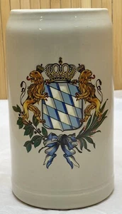 Bavaria Bayern Coat of Arms 1794 German Stoneware Beer Stein Mug 1 L Germany - Picture 1 of 10