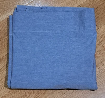 Sábana plana Pottery Barn Kids azul cambray algodón Queen Foto 1 de 4