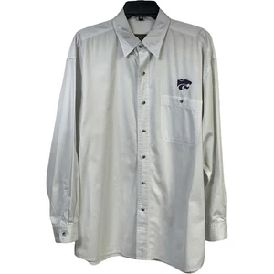 Gear For Sports Shirt L White Button Down Relaxed Fit KState Embroidered Classic - Picture 1 of 8