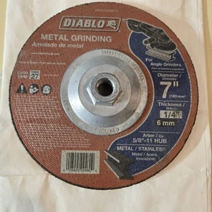 NOS Diablo Metal Grinding Wheel 7" x 1/4" x 5/8"-11 Hub 8450 RPM Type 27 Angle T - Picture 1 of 4
