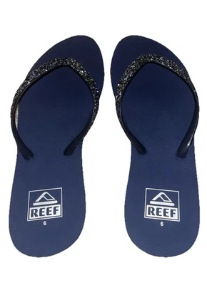 Сандалии Reef синие Stargazer блестящие шлепанцы стринги носок женские размер 6 б/у в отличном состоянии пляжные - Изображение 1 из 4