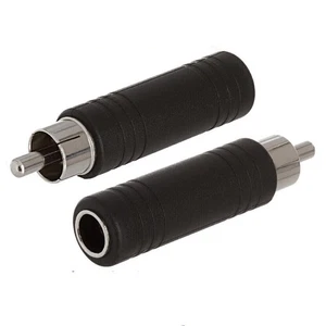 2PCS 6.35mm 1/4" Mono Female Jack to RCA Male Plug Audio Adapter Converter - Picture 1 of 4