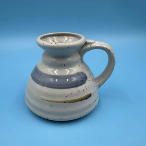 Speckled Pottery Blue Cream Clay In Mind Krug Keramik Vintage schmaler Hals - Bild 1 von 10
