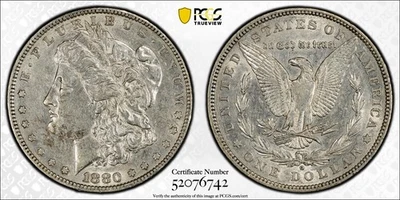 1880-O Morgan Silver Dollar - PCGS XF45 Protected by Gold Shield+TrueView - Image 1 of 2
