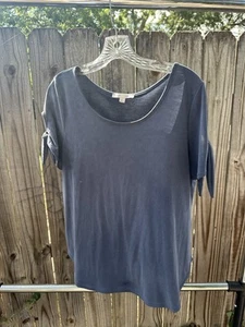 Green Envelope Los Angeles Navy Tie-Sleeve Modal Blend Tee - Size Large - Picture 1 of 5
