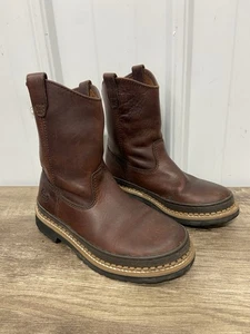 Little Georgia Giant Wellington Brown Waterproof Leather Cowboy Boots Size 3 1/2 - Picture 1 of 10