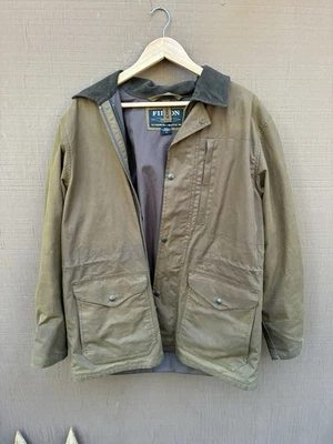 filson cover cloth jacket detachable hood waxed canvas no vest - Image 1 of 4