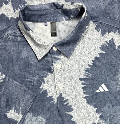 The Wizard Golf Myrtle Beach Jersey Polo Shirt Blue Adidas Flower Mesh Mens L - Image 1 of 4