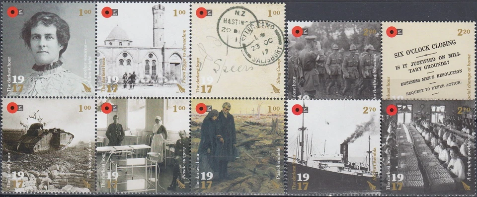 Nueva Zelanda 100 aniversario Primera Guerra Mundial The Darkest Hour 2017 MNH-65 euros Foto 1 de 1