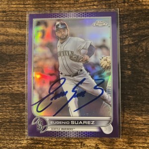 2022 Chrome Update Base Purple #USC59 Signed Eugenio Suarez - Seattle Mariners