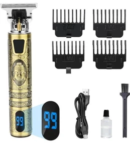 TAGLIACAPELLI ELETTRICO UOMO RASOIO BARBA CAPELLI ORO RICARICABILE USB SK-228 - Foto 1 di 7