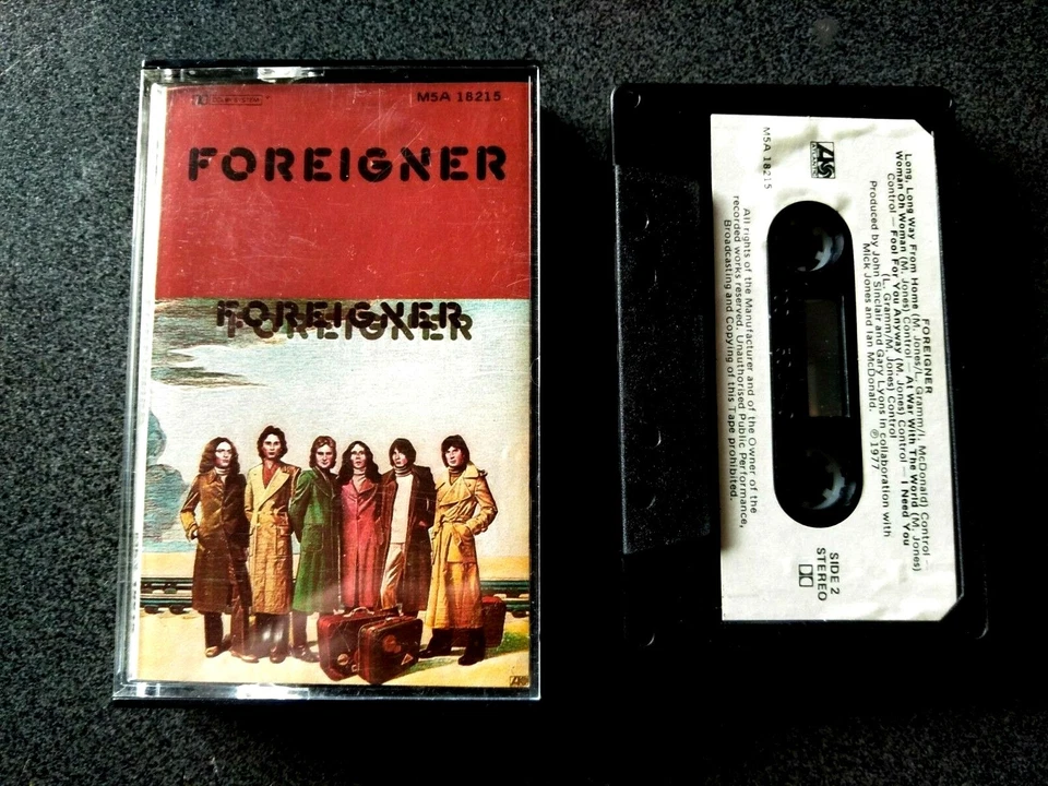FOREIGNER SELF TITLED CASSETTE TAPE  PAPER LABELS - Image 1 of 1