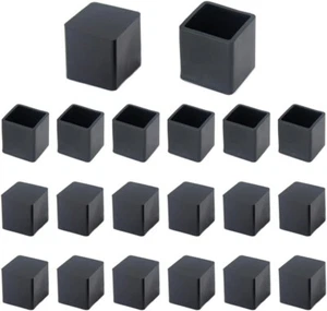 20 Stck. 3/4 Zoll (19 mm) Quadratisch Gummi Stuhlbein Spitzen Kappen, Stuhl Tisch Bein Abdeckung... - Bild 1 von 4
