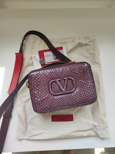 Valentino Garavani Crossbody Bag Python Snake Bordeaux Tasche Umhängetasche - Bild 1 von 14