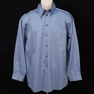 Kenneth Cole Reaction Mens Dress Shirt 16.5 - 32/33 L Button Front Blue Sheen - Picture 1 of 10