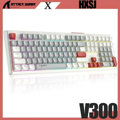 ATTACK SAHRK x HXSJ V300 Retro 108 Key Wired Gaming Keyboard Mixed Color RGB - Image 1 of 4