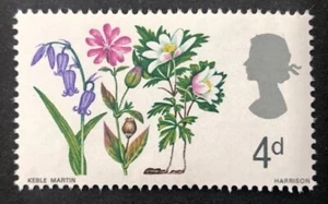 Bluebell, Red Campion and Wood Amenome on 1967 stamp - Foto 1 di 1